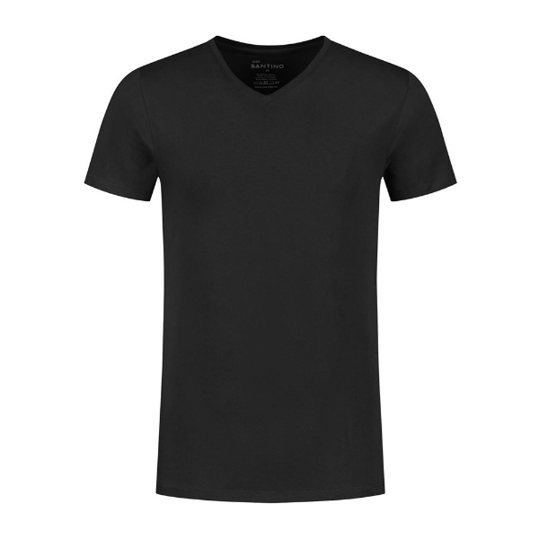 Afbeeldingen van Santino T-shirt  Jazz V-neck Stretch Modern Fit zwart